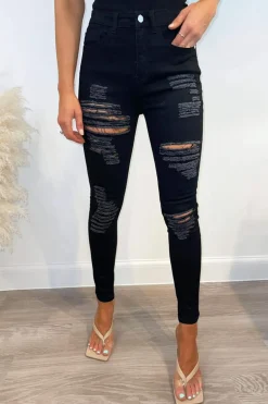 Black Ripped Skinny Fit Jeans