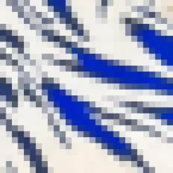 Blue And Cream Brush Stroke Print Butterfly Sleeve Skater Mini Dress