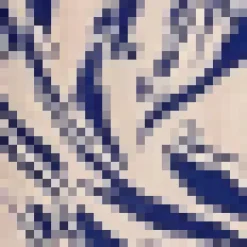 Blue And Cream Brush Stroke Print 3/4 Sleeve Shirt Midi Dress