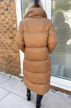 Camel Wrap Puffer Coat