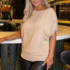 Champagne Sparkle Asymmetric Draped Top