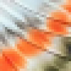 Cream And Orange Abstract Print Long Sleeve Wrap Midi Dress