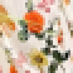 Cream Floral Print Short Sleeve Belted Wrap Midi Dress