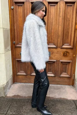 Cream Tipped Faux Fur Short Jacket