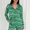 Green Abstract Printed Long Sleeve Shirt