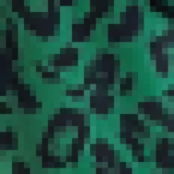 Green And Black Animal Print Long Sleeve Smock Top