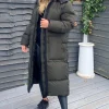 Khaki 2 in 1 Puffer Coat With Detachable Sleeves