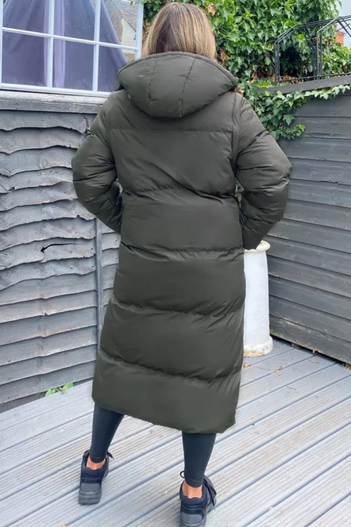Khaki 2 in 1 Puffer Coat With Detachable Sleeves