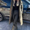 Khaki Long Puffer Coat
