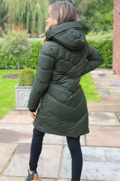 Khaki Long-Line Padded Coat