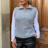 Mid Grey 1/4 Zip Knitted Vest