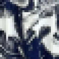 Navy Leaf Print Waist Cut Out Frill Hem Midi Dress