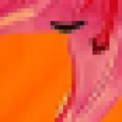 Orange And Pink Floral Print Strappy Slip Midi Dress