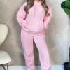 Pink Atelier Embroidered Slogan Hoodie Lounge Set