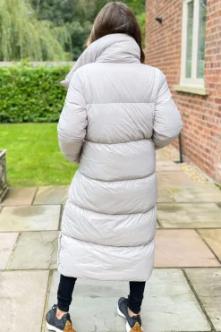 Silver Wrap Puffer Coat