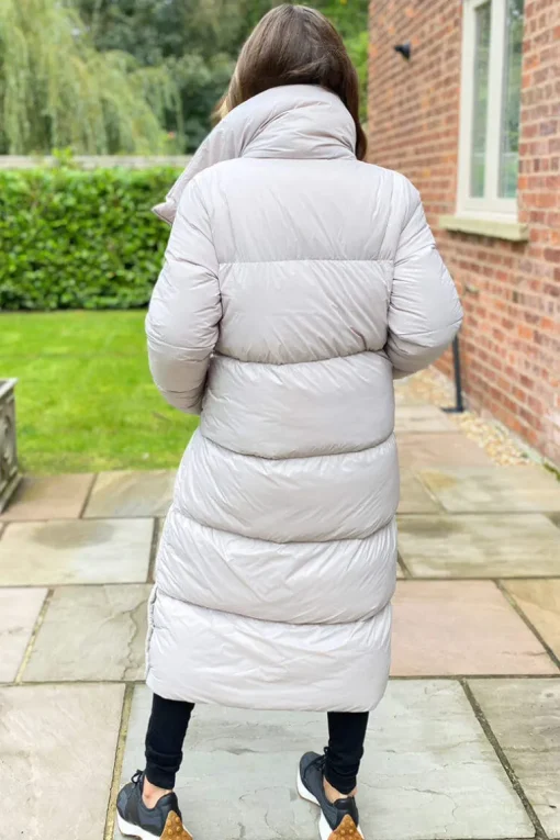 Silver Wrap Puffer Coat