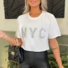 White NYC Slogan T-Shirt