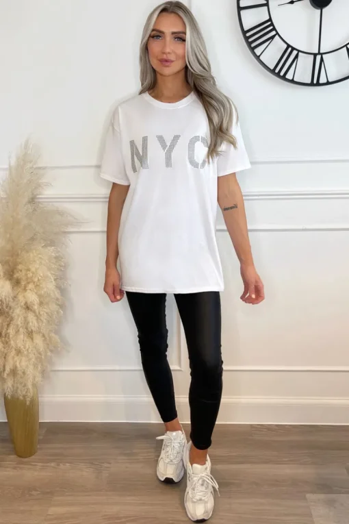 White NYC Slogan T-Shirt